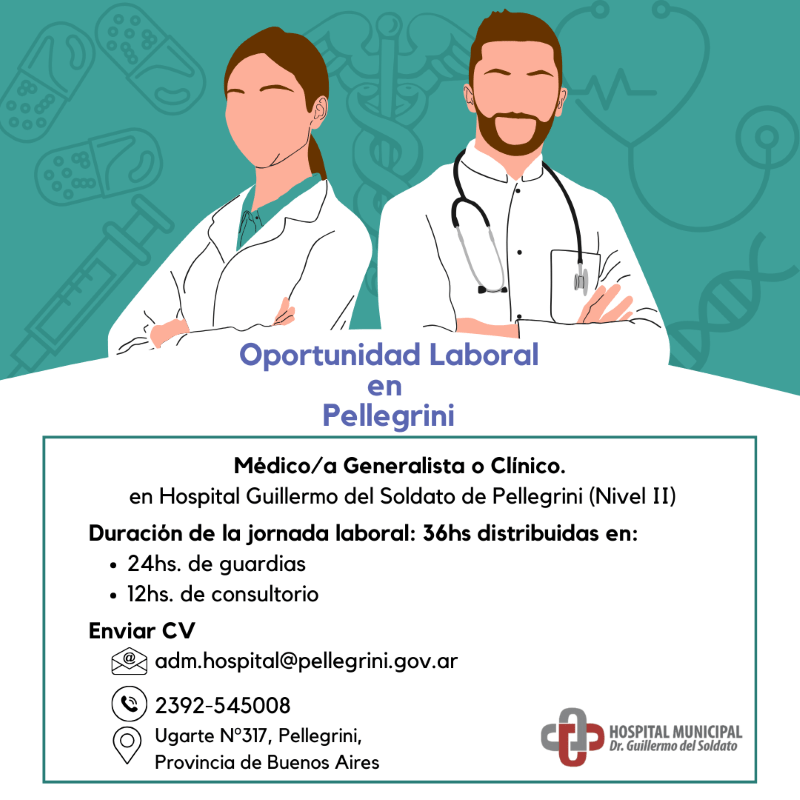 Hospital Municipal  de Pellegrini busca Médicos
