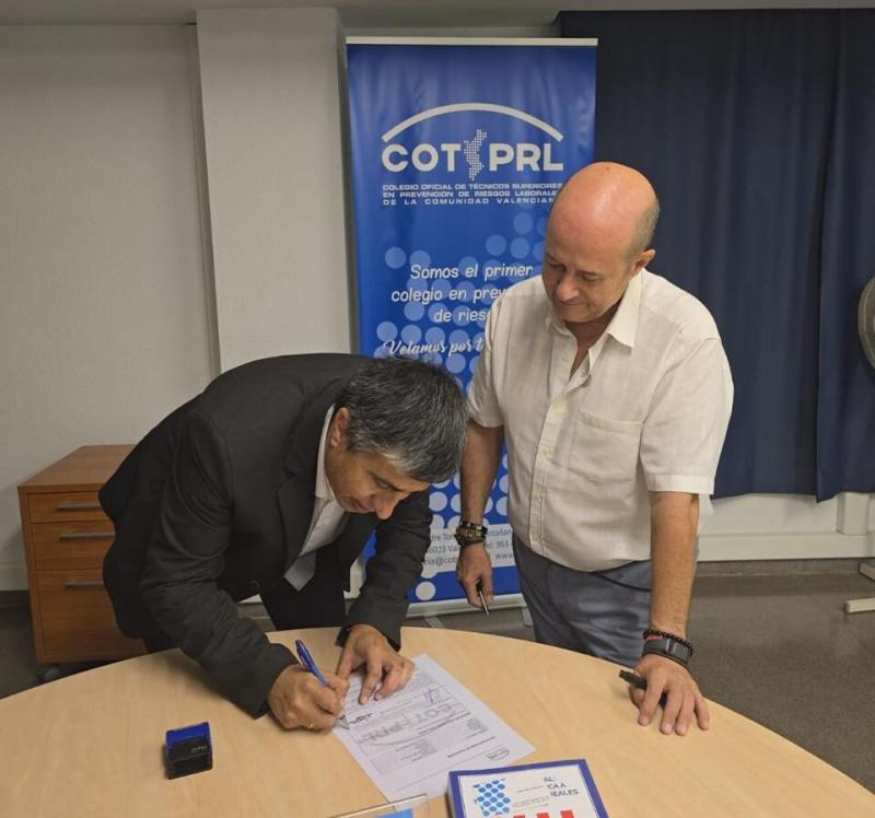 El CPHS firmó un convenio con el Colegio de Técnicos en Prevención de Riesgos Laborales de la Comunidad Valenciana