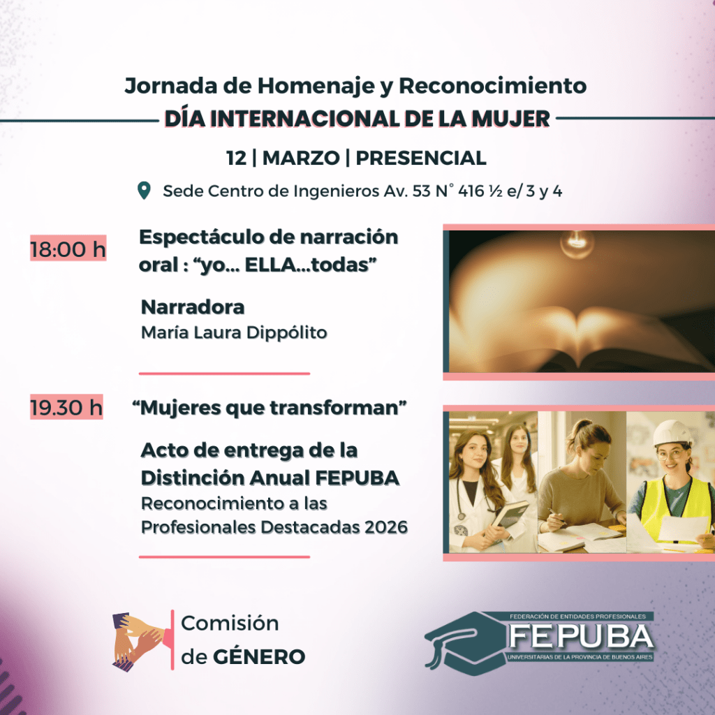 FEPUBA invita a la Jornada de Homenaje y Reconocimiento: “Mujeres que Transforman”