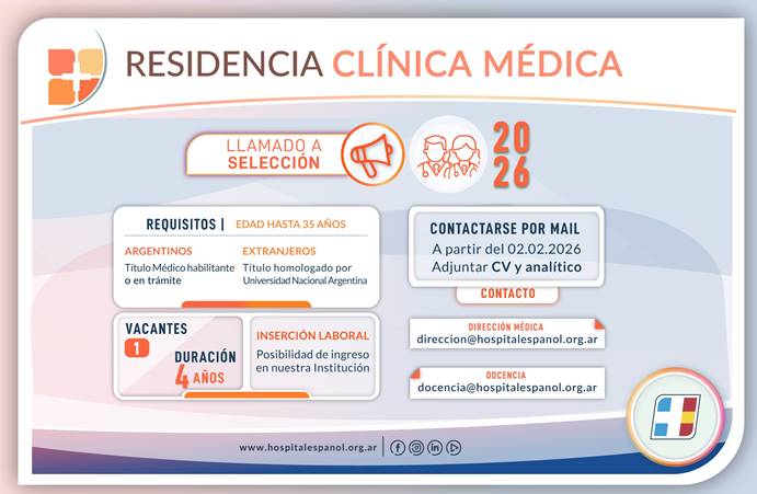 Residencia en Clínica Médica en el Hospital Español de La Plata