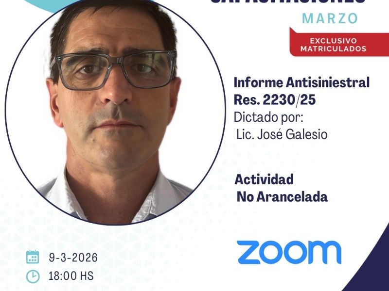 El Colegio de Profesionales de la Higiene y Seguridad invita a la Capacitación sobre Informe Antisiniestral – Res. 2230/25