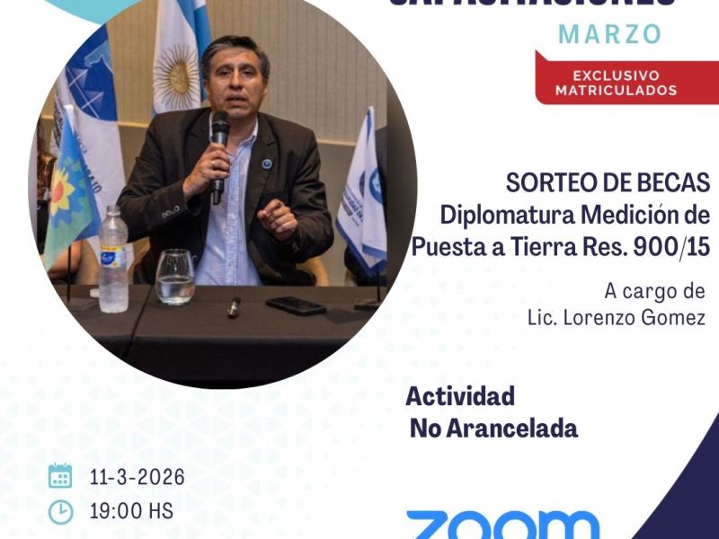 El CPHS abrió la inscripción para participar del sorteo de becas para la «Diplomatura en Medición de Puesta a Tierra – Res. 900/15»