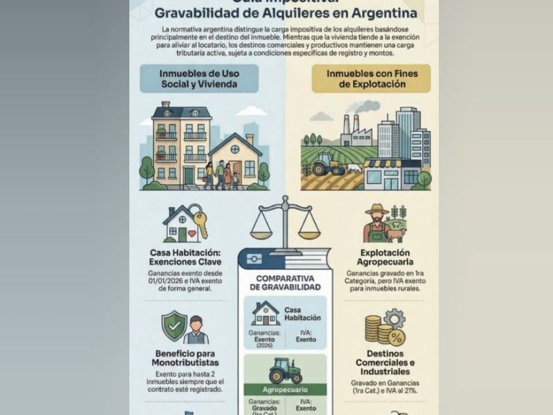 Guía impositiva: Gravabilidad de alquileres en Argentina