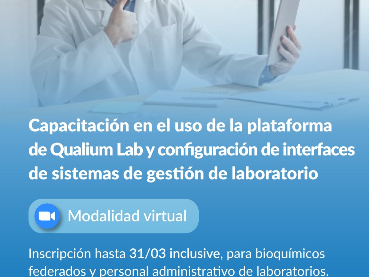 Laboratorios: Últimos días para inscribirse en la capacitación online para el uso de la plataforma Qualium Lab