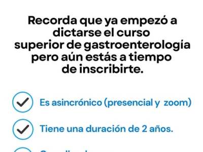 Continúa abierta la inscripción al Curso Superior de Gastroenterología del Colegio de Médicos Distrito II