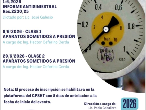 Está disponible el cronograma de capacitaciones correspondientes al mes de junio 2026 del CPHS