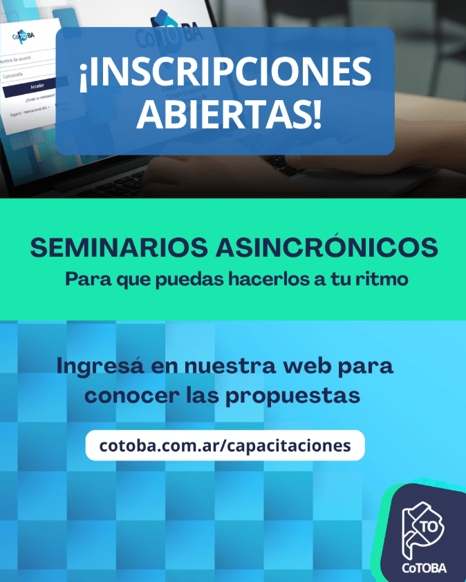 Ya están abiertas las inscripciones a los seminarios asincrónicos del CoTOBA