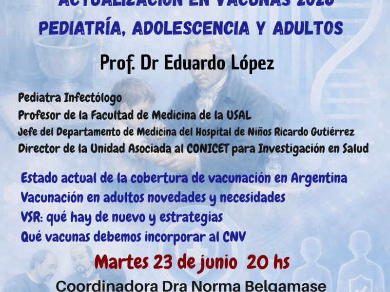 Actualización en Vacunas 2026: Pediatría, Adolescencia y Adultos